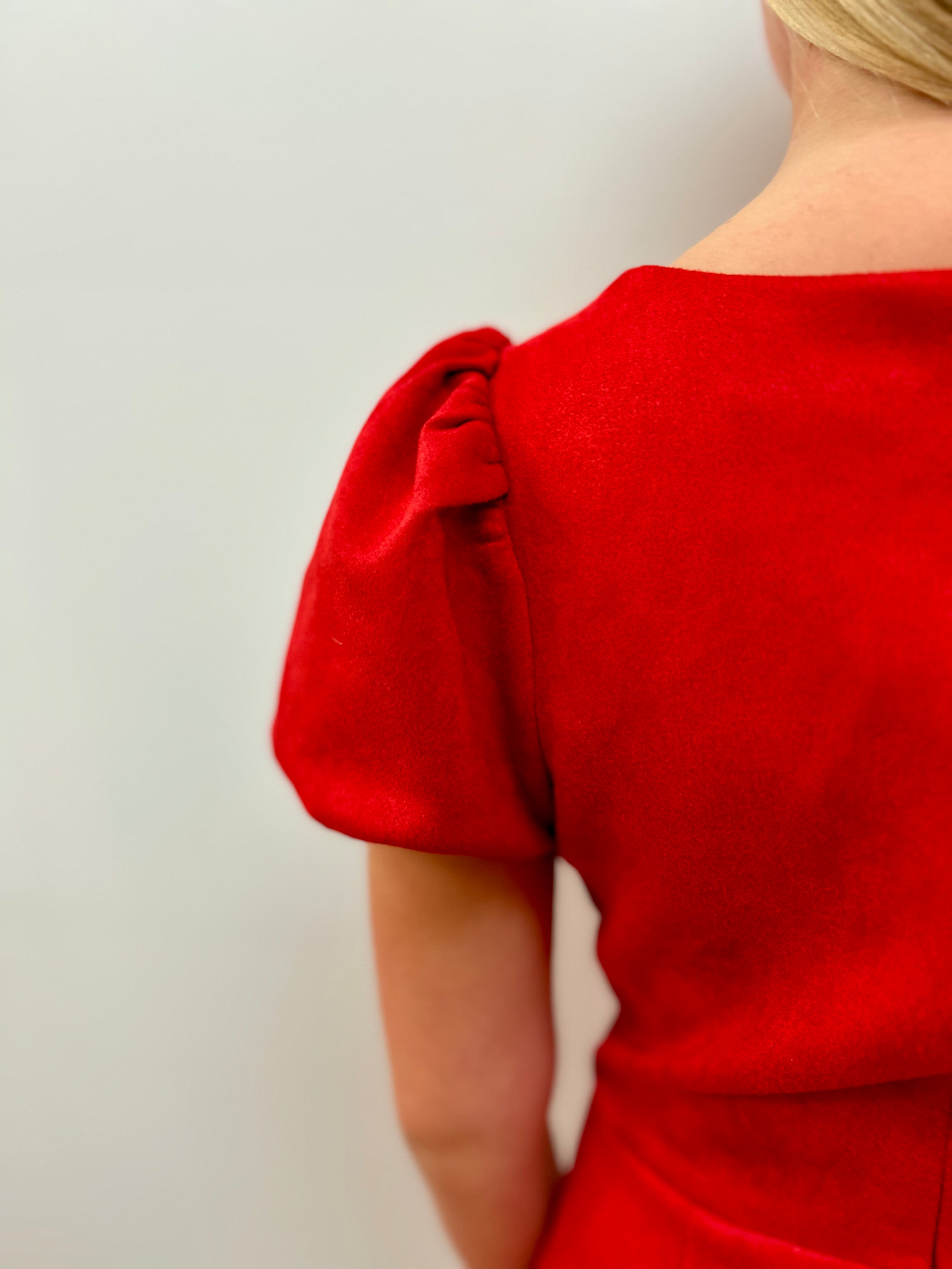 Sadie & Sage Tween Girls Red Faux Suede Dress - Holiday Party Dress