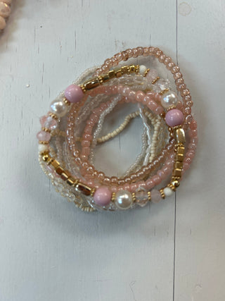 KT - Light Pink Stretchy Bracelet Set - All About Me Boutique