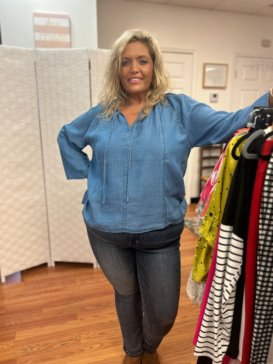 Chambray For The Day Blouse