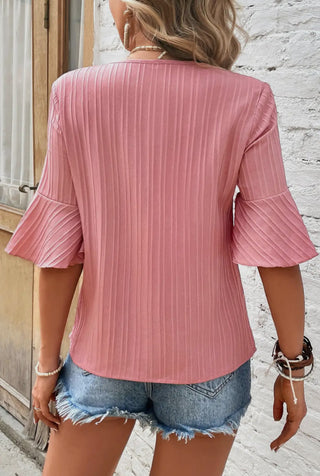 Peach Blossom Curvy Blouse - All About Me Boutique