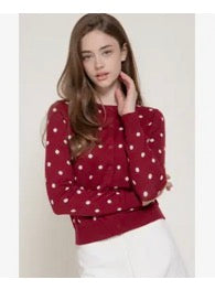 Button Down Dot Sweater Cardigan