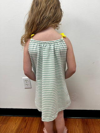 Girls Green Striped Connie Sundress by Vignette - All About Me Boutique