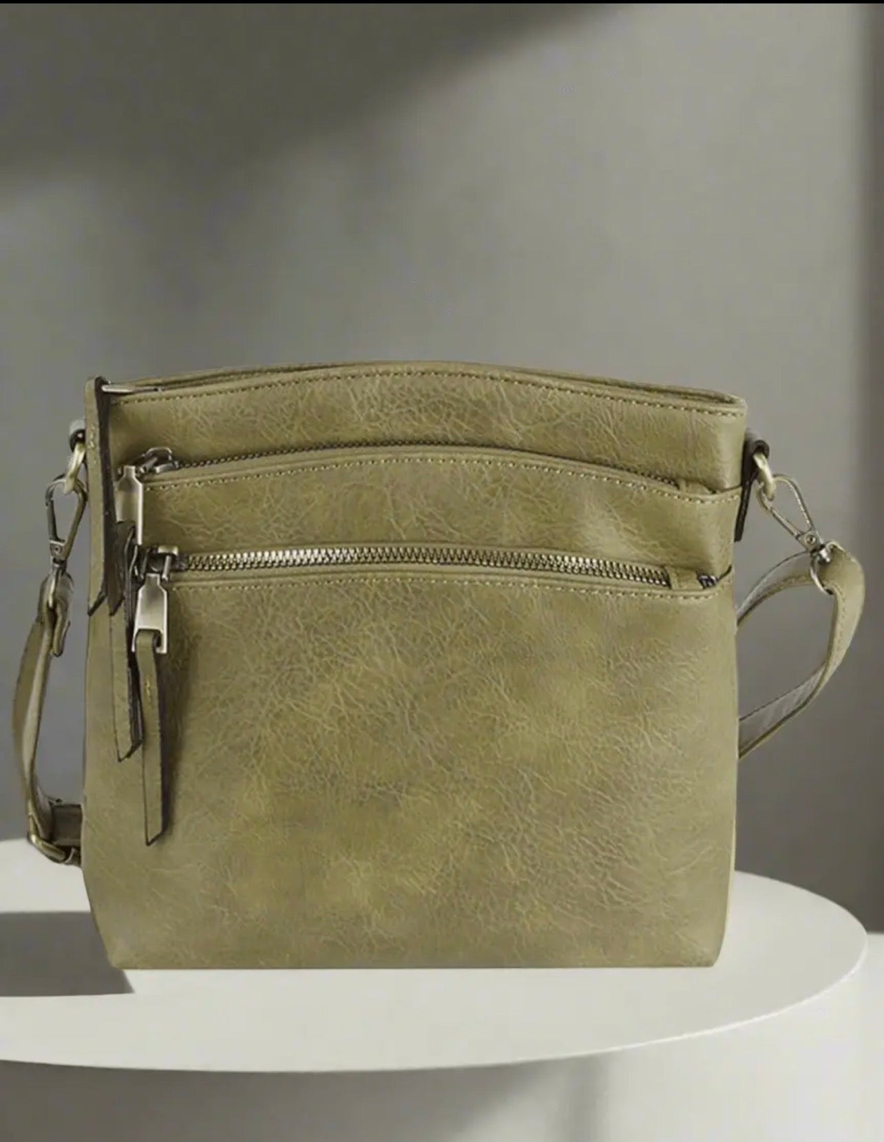 Triple Zipper Crossbody Bag