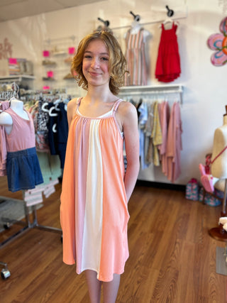 Girls Rib Knit Color Blocked Sundress by Vignette - All About Me Boutique