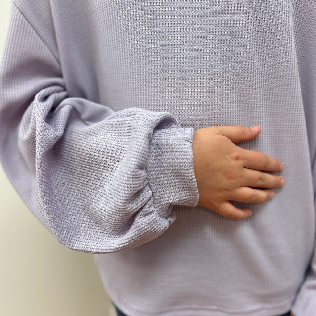 Good Girl Thermal Knit Mock Neck Top