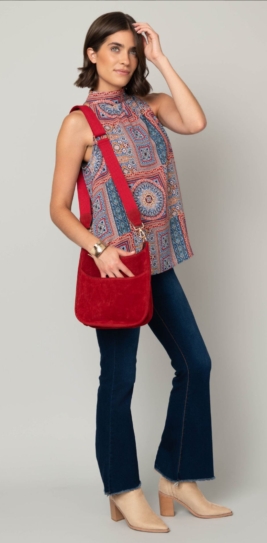 Bijou Faux Suede Crossbody