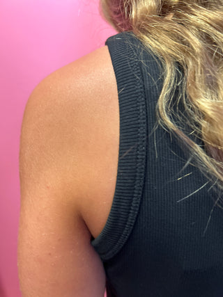 LuLu Mac Girls Black Solid Tank