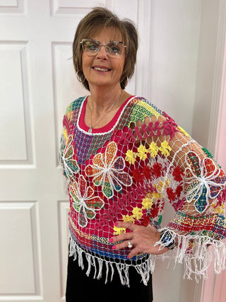 Rejane Fringed Crochet Top - All About Me Boutique