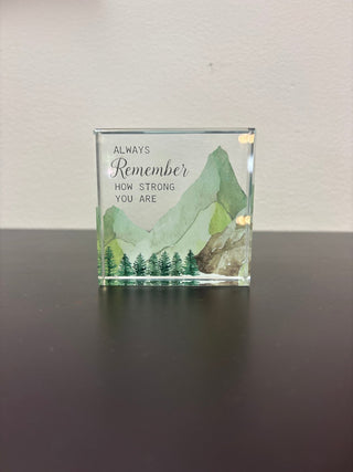 Ganz Printed Glass Sentiment Blocks - All About Me Boutique