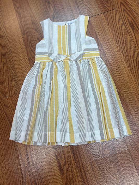 May- Yellow Stripe Bow Dress