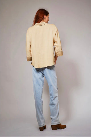 Blue B Hi-Low Pearl Embellished
Chambray Top