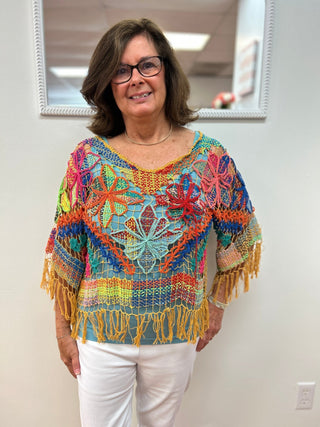 Rejane Fringed Crochet Top - All About Me Boutique