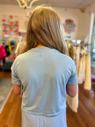 90 Degrees by Reflex Girls' Boxy Short Sleeve Crop Tee - All About Me Boutique
