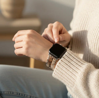 Celestial Cross Beaded Energy Stretch Apple Watch Band - All About Me Boutique