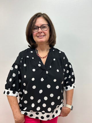 Polka Dot Blouse by Floral & Ivy - All About Me Boutique