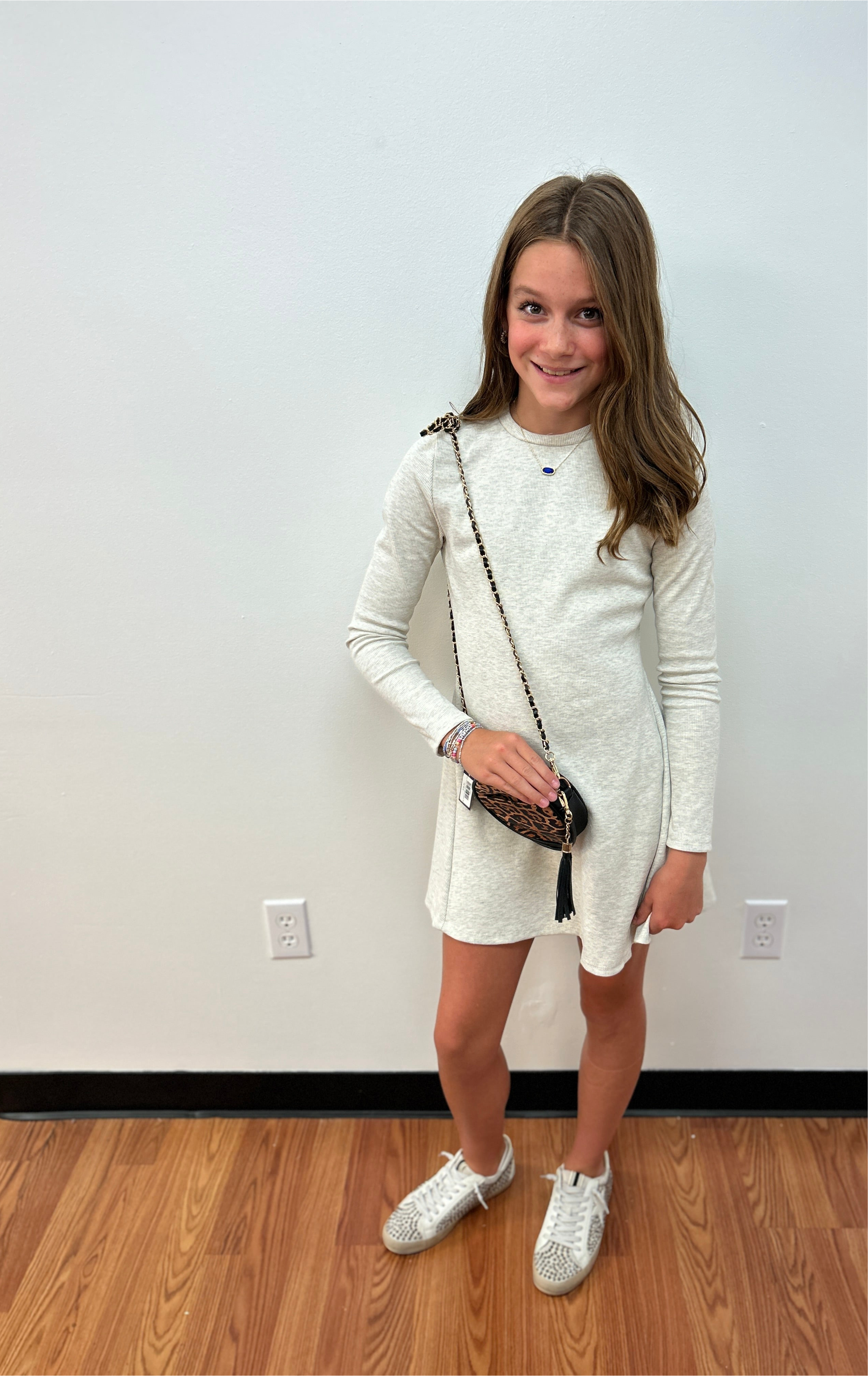 GG Rib Knit Flare Dress