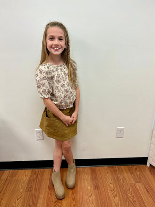 Vignette Girls Brown Denim Skirt - All About Me Boutique