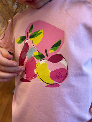 Girls Pink Fruit Embellished Tee by Mayoral - All About Me Boutique