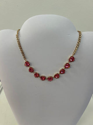 MJ - Coral Pink Chain Necklace - All About Me Boutique