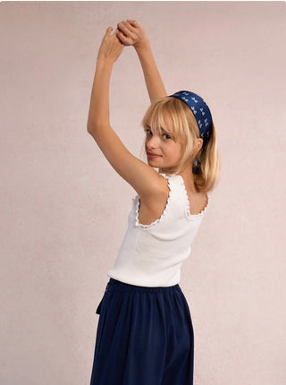 Girls White Knitted Tank by Molly Bracken - All About Me Boutique