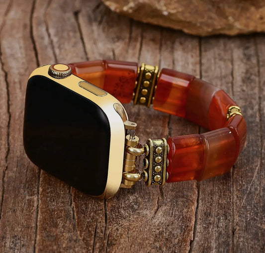 CD Agate Stretch Watch Band - Colorful Gemstone Strap