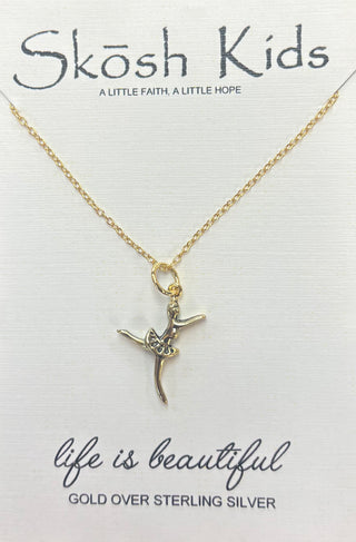 Girls Gold or Silver Ballerina Necklace by Skosh