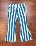 KC-Girls Blue Striped Bootcut Jeans