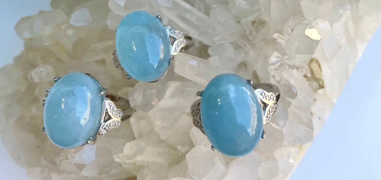 Natural Stone and Crystal Rings