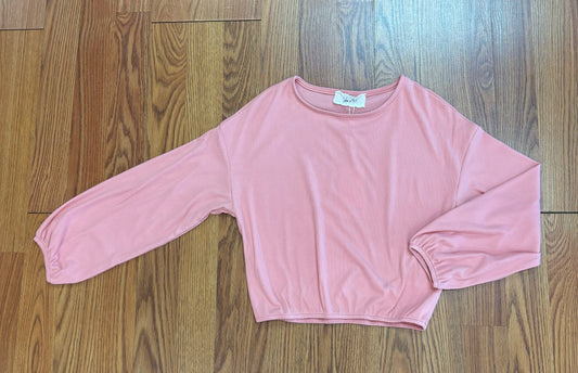 S&S-Tween Girls Long Sleeve Elastic Hem Top