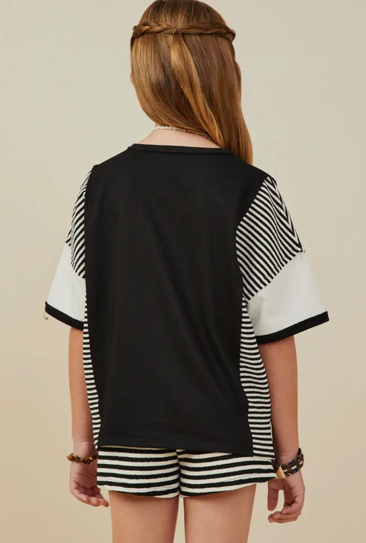 Hayden Girls Striped Elastic Waist Shorts