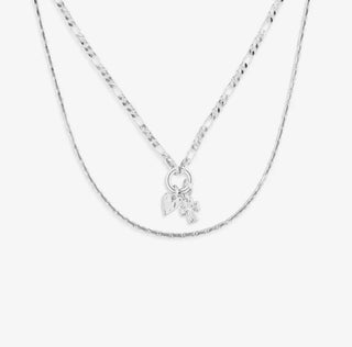 Heart + Cross Charm Layered Necklace - All About Me Boutique