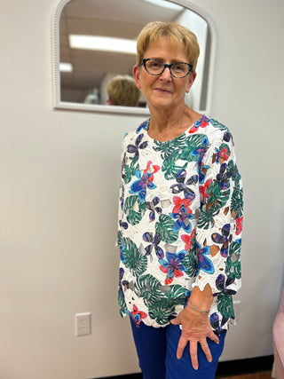 Adore Floral Lace Blouse - All About Me Boutique