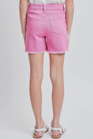 Girls High - Rise Twill Shorts by YMI - All About Me Boutique