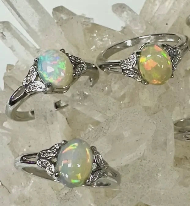 Natural Stone and Crystal Rings