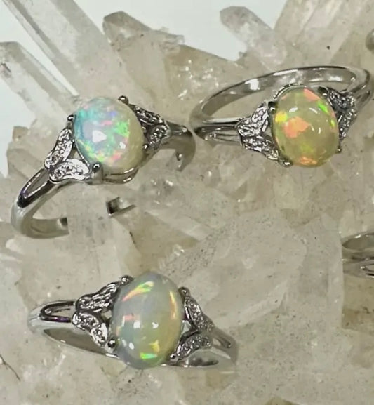 Natural Stone and Crystal Rings