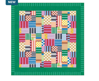 Vibrant Fun Flair Mahjong Mat – Bold Green Border & Patchwork Design