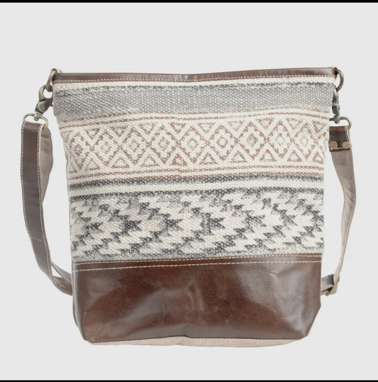 Vintage Tapestry and Leather Crossbody