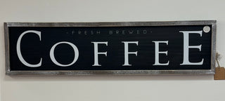A&C-Wood Framed Reverse Coffee Sign