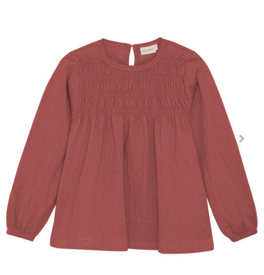Minymo Girls Textured Knit Long Sleeve Top