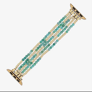 Glowing Amazonite Stretch Apple Watch Strap by Cape Diablo - All About Me Boutique