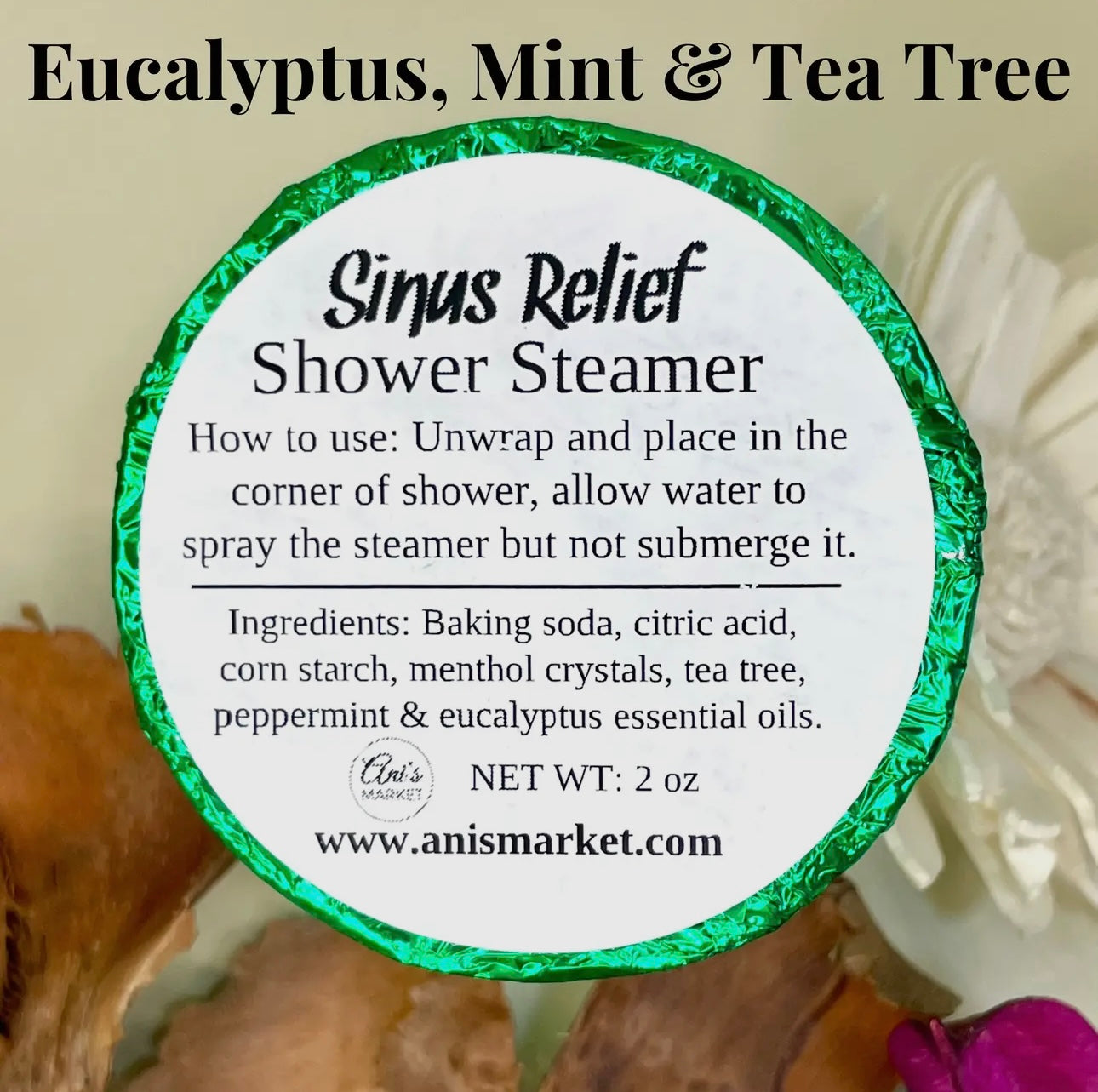 Eucalyptus mint and tea tree shower steamer
