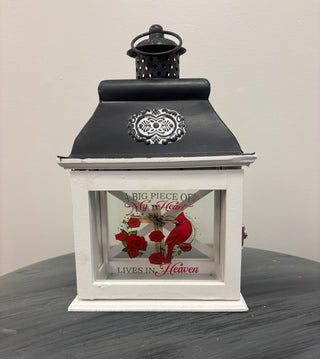 Small A Big Piece of My Heart Lives In Heaven Lantern
