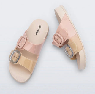 Girls Comfy Slide Sandal in Pink and Beige from Mini Michelle - All About Me Boutique