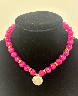 Summerlin Necklace - Colorful Beaded Pearl by Michelle McDowell