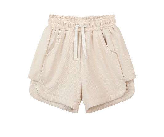 Girls Rib Knit Pull On Short with Side Insert by Vignette