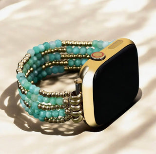 Glowing Amazonite Stretch Apple Watch Strap by Cape Diablo - All About Me Boutique