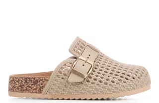 Girls Clarye Sand PVC Slide Sandal with Cork Sole by Mia - All About Me Boutique