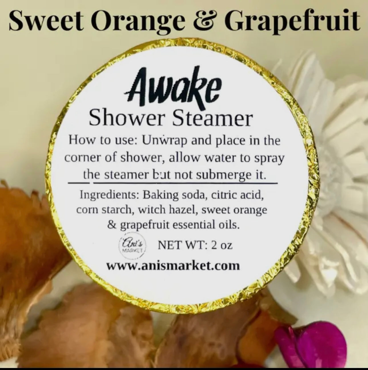 Sweet orange and grapefruit shower steamer