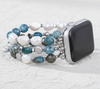 Bohemian Frost Stretch Apple Watch Strap by Cape Diablo - All About Me Boutique