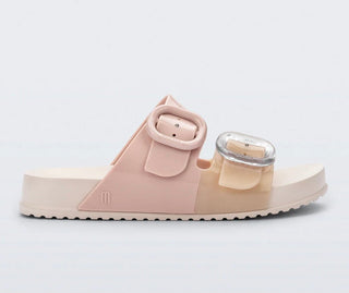 Girls Comfy Slide Sandal in Pink and Beige from Mini Michelle - All About Me Boutique